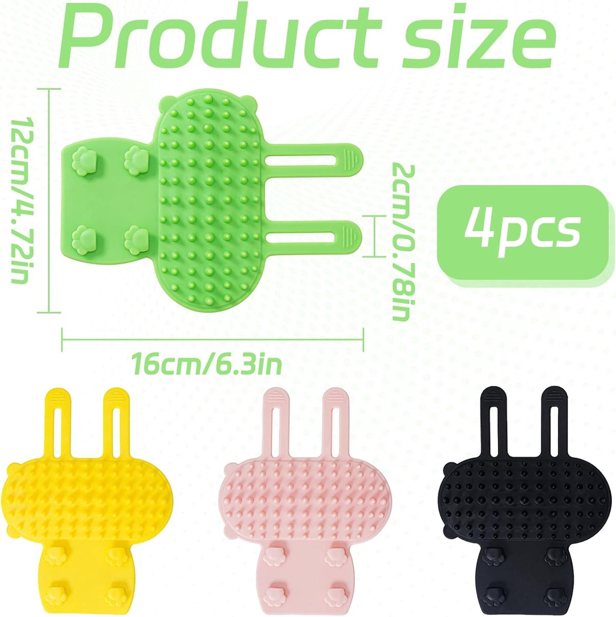 Cat Toys - Set of 4 - Scratching Post - Cat Comb - Made of Silicone - Reduces flying hair, scratching and itching - An excellent gift for cat lovers to give to their beloved pets. - Product image 6