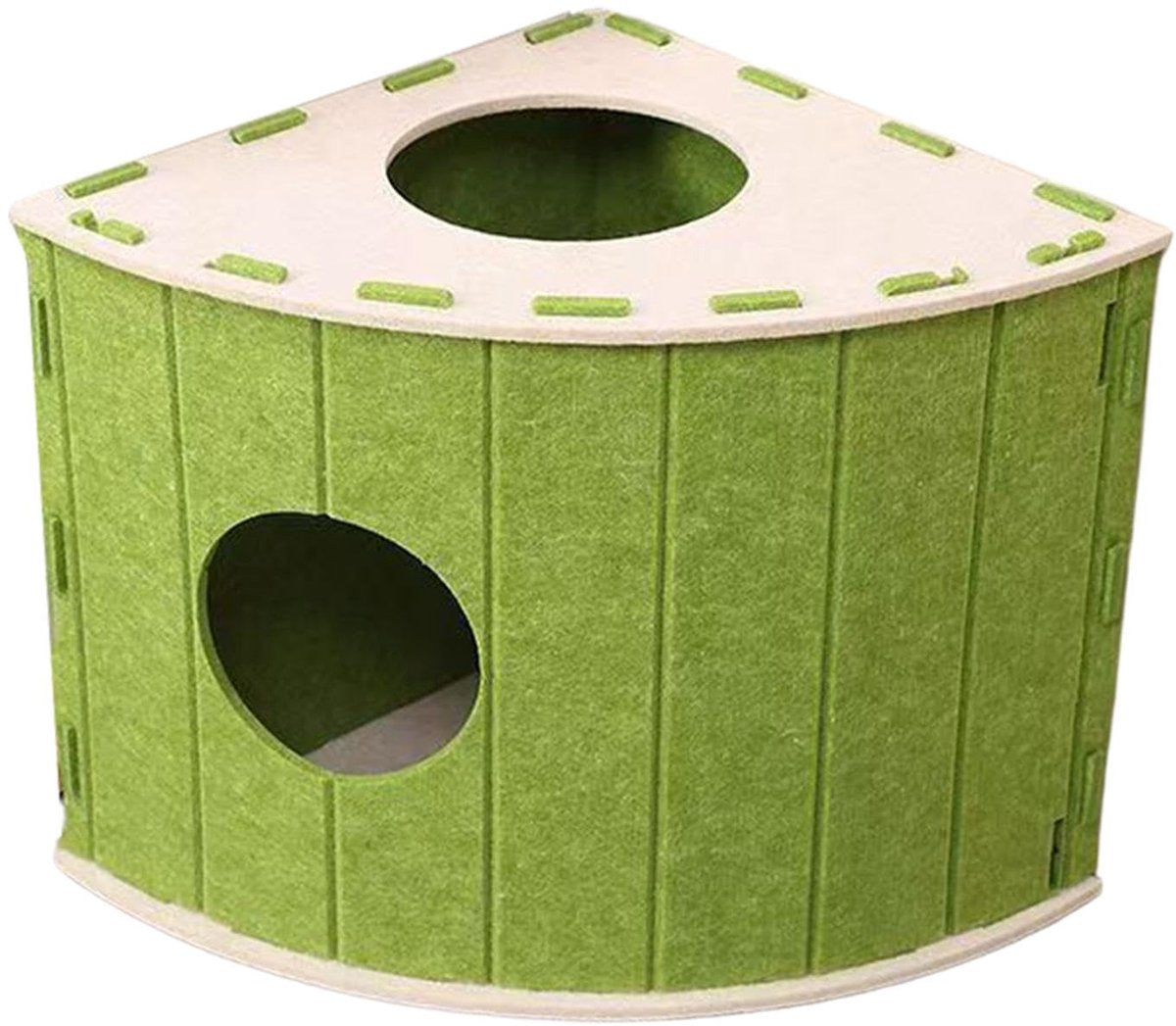Cat House - Cat Basket - Cat Den - Felt-Shaped Cat Bed - Suitable for All Seasons - Warm | Scratch-Resistant - Pet Bed | Deep Sleeping Bed - Green - Main product image