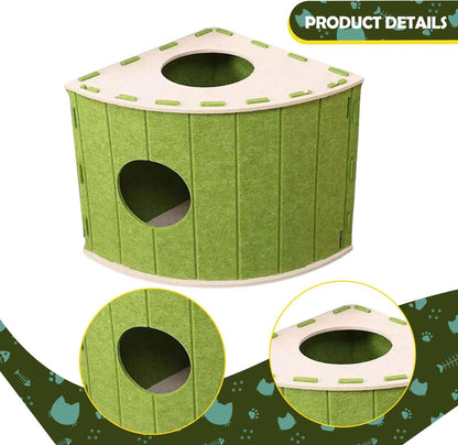 Cat House - Cat Basket - Cat Den - Felt-Shaped Cat Bed - Suitable for All Seasons - Warm | Scratch-Resistant - Pet Bed | Deep Sleeping Bed - Green - Product image 2