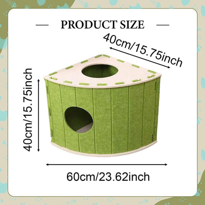 Cat House - Cat Basket - Cat Den - Felt-Shaped Cat Bed - Suitable for All Seasons - Warm | Scratch-Resistant - Pet Bed | Deep Sleeping Bed - Green - Product image 3