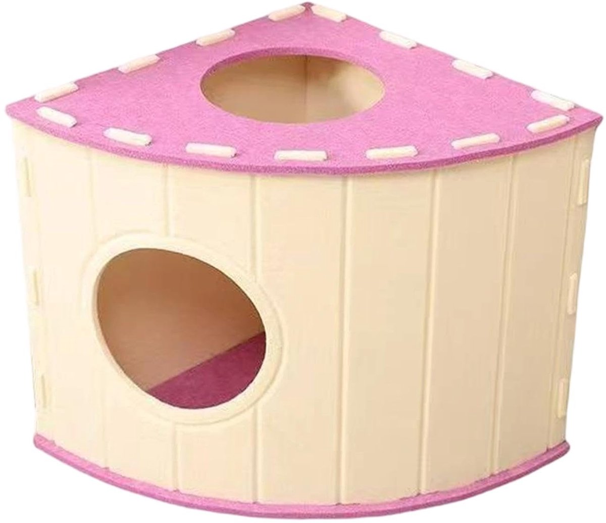 Cat House - Cat Basket - Cat Den - Felt-Shaped Cat Bed - Suitable for All Seasons - Warm | Scratch-Resistant - Pet Bed | Deep Sleeping Bed - Pink - Main product image