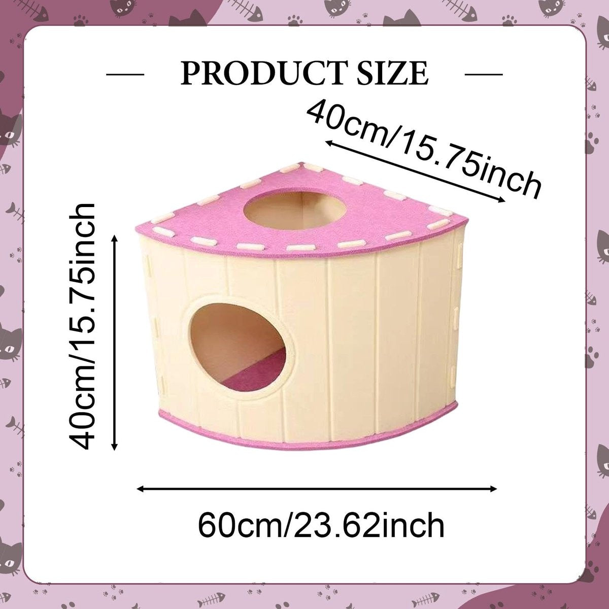 Cat House - Cat Basket - Cat Den - Felt-Shaped Cat Bed - Suitable for All Seasons - Warm | Scratch-Resistant - Pet Bed | Deep Sleeping Bed - Pink - Product image 3