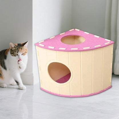 Cat House - Cat Basket - Cat Den - Felt-Shaped Cat Bed - Suitable for All Seasons - Warm | Scratch-Resistant - Pet Bed | Deep Sleeping Bed - Pink - Product image 4