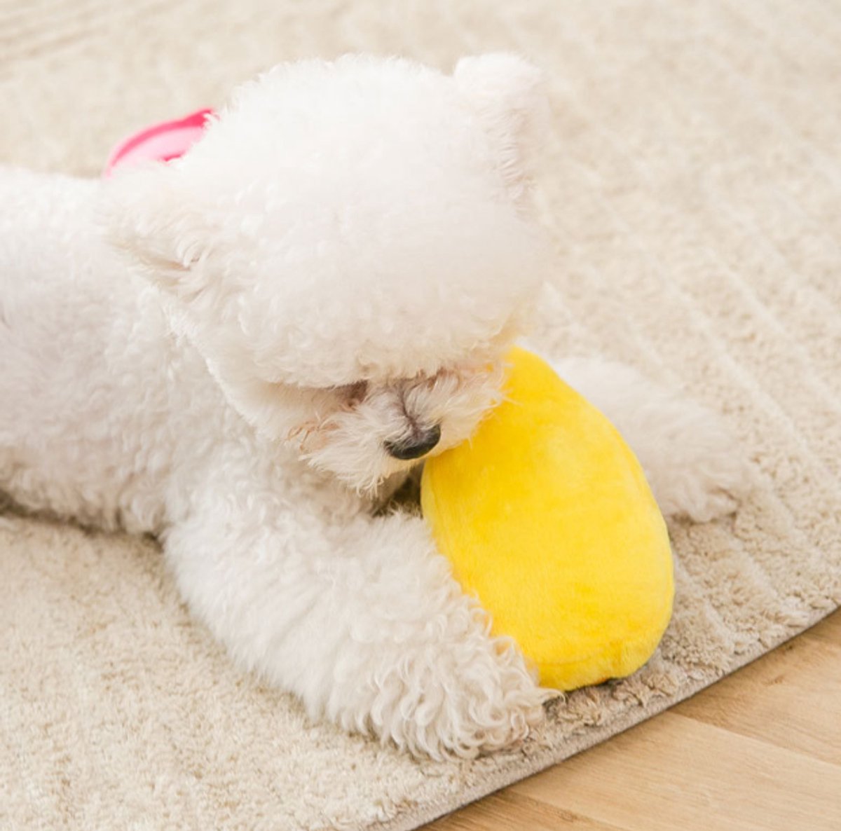 Dog Toys - Dog Cuddly Toy - Slipper Shape - Interactive - Dog Toy - Yellow-Brown Stripes - Product image 4