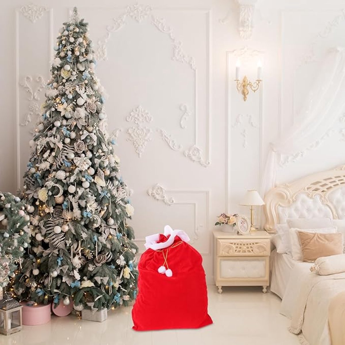 Gift Bags - Santa Claus Gift Bags - Extra Large Gift Bags - Red Christmas Wrapping Bags - For storing holiday gifts, sweets and surprises - Product image 4