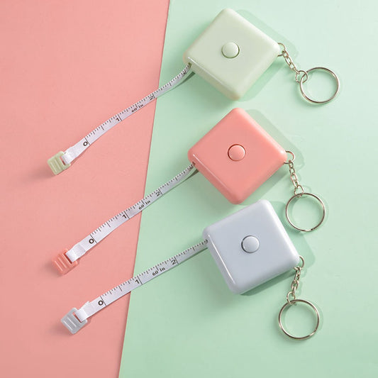 Tape Measure - Extendable Tape Measure - Small Tape Measure - 1.5 m Extendable Tape Measure for Sewing and Crafts, Body Measurements, Weaving Fabrics - Set of 3 (Blue, Pink, Green) - Main product image