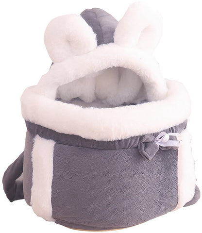 Cat Bed - Backpack for Pet Travel - Can be used as a cat basket indoors - Side pockets to keep your hands warm - Wide shoulder straps - Best choice for traveling with small pets (Gray, Size M: 25*25*21) - Main product image