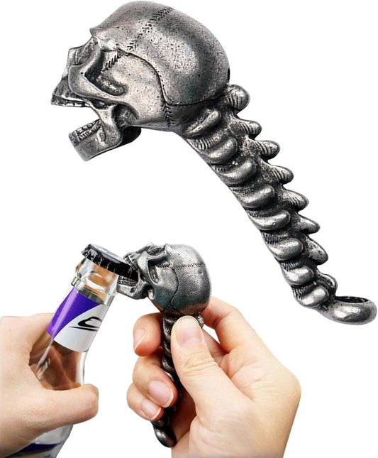 Skeleton Bottle Opener - Beer Opener - Robust Stainless Steel with Ergonomic Grip - Keychain Size - For Bar & Party - Main product image