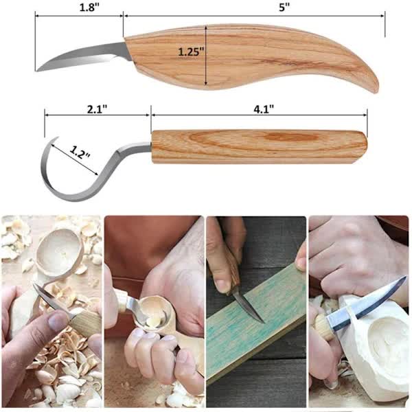 Wood Carving Tool Set - 3-in-1 Wood Carving Set - Includes Hook Chisel, Wood Carving Chisel, and Chopping Chisel - Product image 3