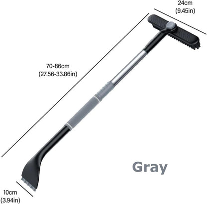 3-in-1 Snow Brush and Ice Scraper for Car Windows - Extendable Snow Remover - 360° Rotating Snow Brush and Ice Scraper with Long Handle (Gray) - Product image 5