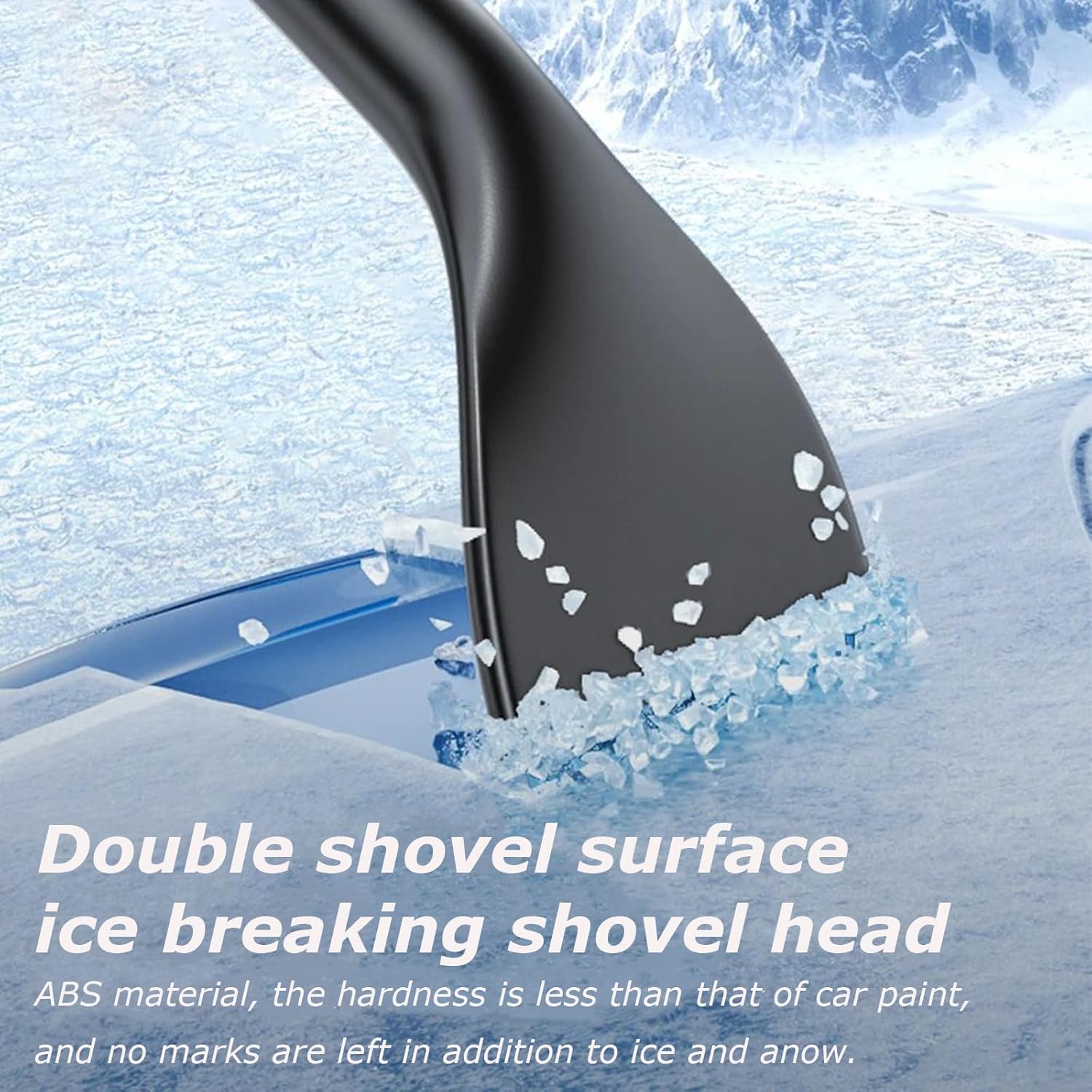 3-in-1 Snow Brush and Ice Scraper for Car Windows - Extendable Snow Remover - 360° Rotating Snow Brush and Ice Scraper with Long Handle (Gray) - Product image 6