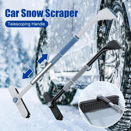 3-in-1 Snow Brush and Ice Scraper for Car Windows - Extendable Snow Remover - 360° Rotating Snow Brush and Ice Scraper with Long Handle (Gray) - Product image 7