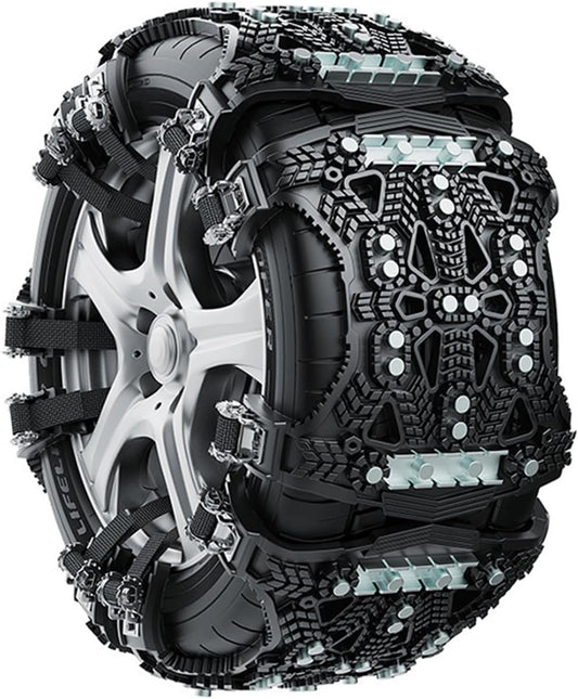 Snow Chain - Anti-Slip for Car Tires | Snow Chains - Steel Plate Snow Chains for Cars - Universal Type - Includes Mounting Tools, Storage Bag, and Gloves (Yellow - 1 Piece) - Main product image