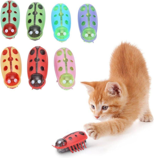 7/4-piece interactive pet toy - electric pet toy, mini beetle, interactive small insect, toy for cat and dog - Main product image