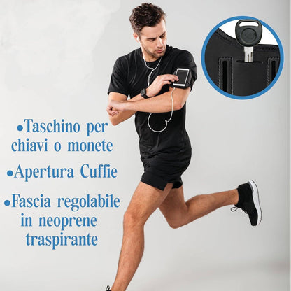 Phone Holder for Running - Running Armband - Suitable for phones up to 6.5 inches - Lightweight and universal phone holder for running, fitness and jogging