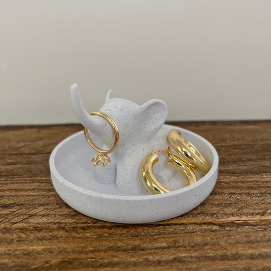 Elephant Jewelry Dish with Decorative Ring Holder and Tray Adorable Elephant Ring Organizer Tray for Jewelry Keep Ring Dish and Holder - Main product image