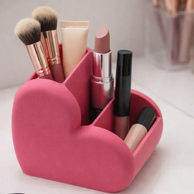 These adorable 3D-printed heart-shaped cosmetic and desktop organizers are perfect for keeping your space tidy while adding a decorative touch. - Product image 3