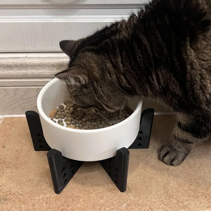 Elevator Pet Bowl, Neck Support Food Bowl, Easy to Clean (Elevator Cat Bowl), Black and White - Product image 2