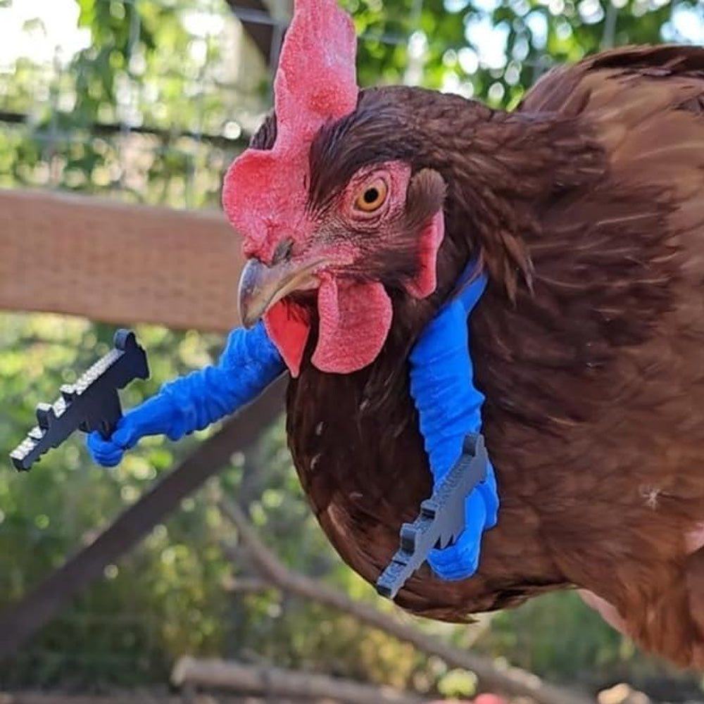 Chicken arms with Guns,Fun, Durable, Rooster Pistol Party, Perfect for Parties, Photoshoots and Pranks Costumes for Chickens to wear(White) - Main product image