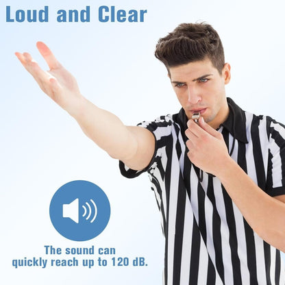 24 Pack Stainless Steel Whistles with Lanyards – Durable Loud Sports, Coaching, Referee, Party Favors, Outdoor Safety Whistles - Product image 3