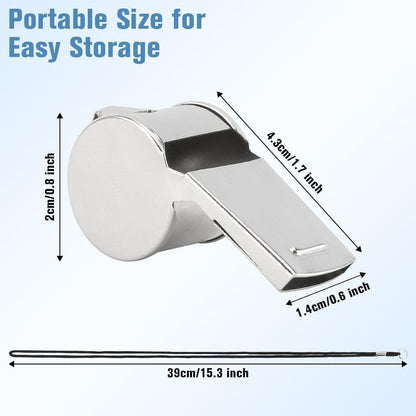 24 Pack Stainless Steel Whistles with Lanyards – Durable Loud Sports, Coaching, Referee, Party Favors, Outdoor Safety Whistles - Product image 4