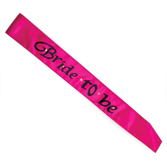 Hot Pink Bride To Be Flashing Sash - Main product image