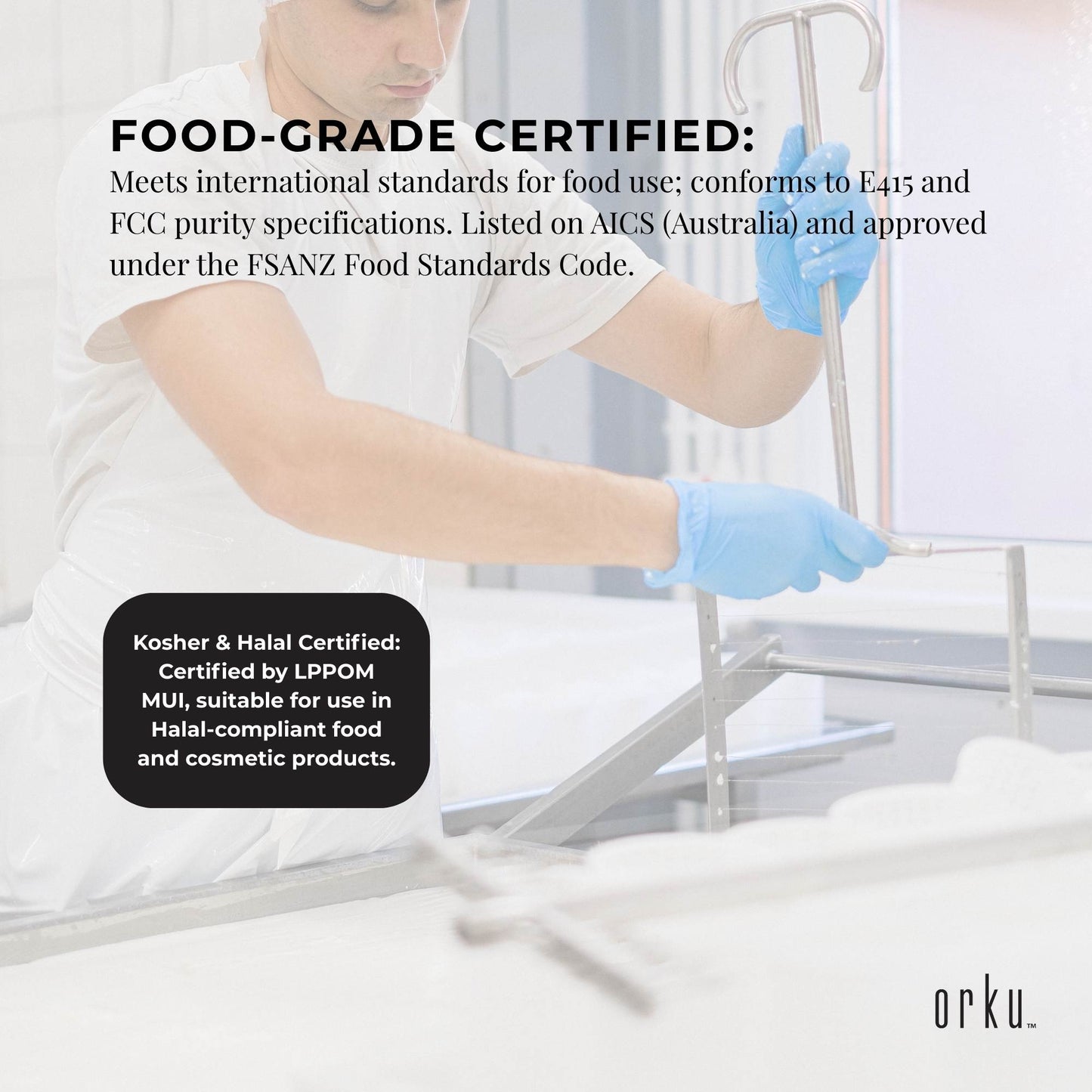 Orku 2Kg Xanthan Gum Thickener Pure Fine Powder 200 Mesh FCC E415 Food Additive - Product image 6