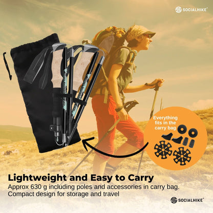 Social Hike Trekking Poles Set of 2 Adjustable Lightweight Hiking Walking Sticks - Product image 5