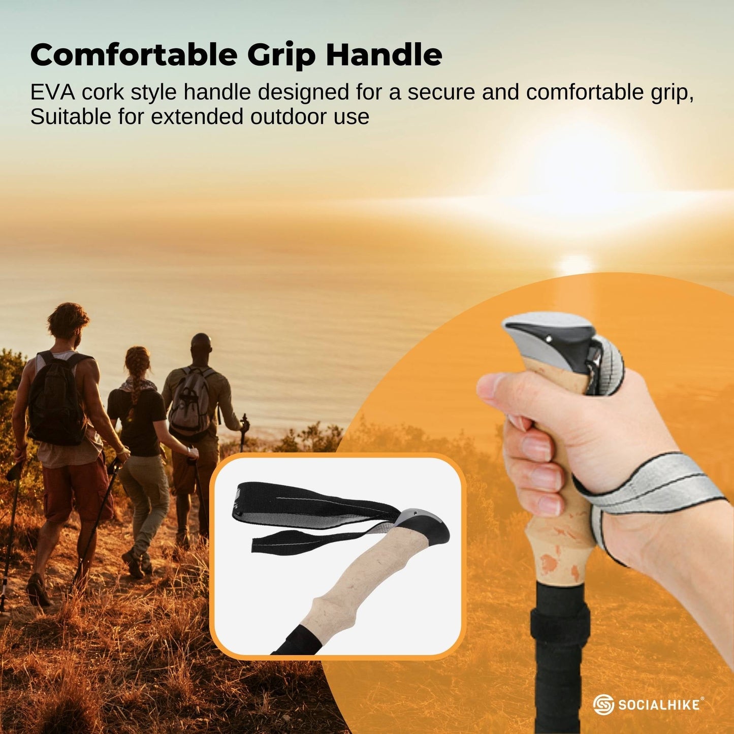 Social Hike Trekking Poles Set of 2 Adjustable Lightweight Hiking Walking Sticks - Product image 7