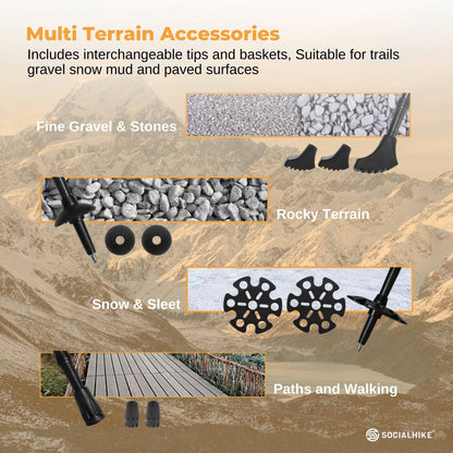 Social Hike Trekking Poles Set of 2 Adjustable Lightweight Hiking Walking Sticks - Product image 8