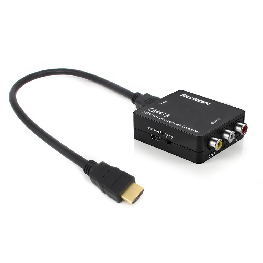 Simplecom CM413 HDMI to Composite AV CVBS 3RCA Video Converter 1080p Downscaling - Main product image