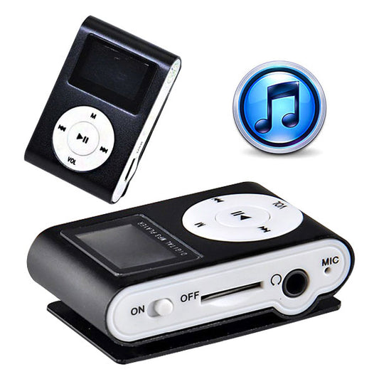 Mini Clip 16G MP3 Music Player With USB Cable & Earphone Black - Main product image