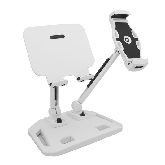 Universal and Adjustable Double Arm Stand Holder White - Main product image