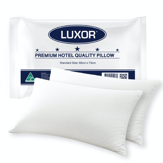 Luxor Australian Made Hotel Quality Pillow Standard Size Twin Pack - Main product image
