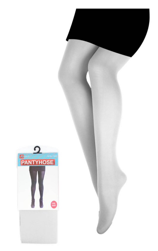 PANTYHOSE Tights Stockings Hosiery Womens Ladies Plain Colours - White - One Size Fits Most - Main product image