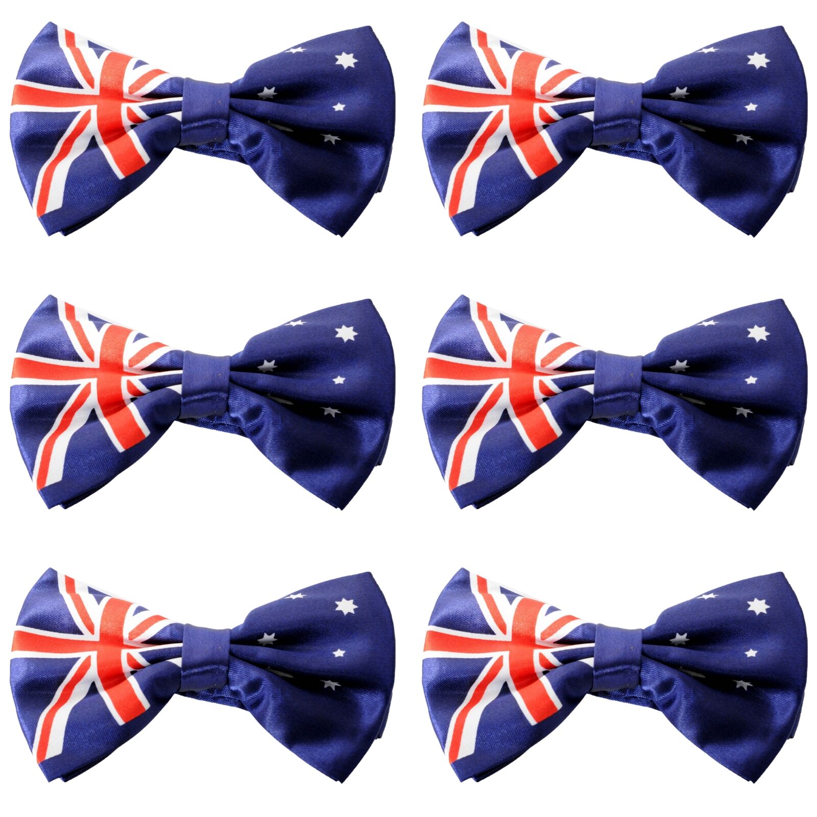 6x Australian Flag Bow Tie – Patriotic Accessory Australia Day - Main product image