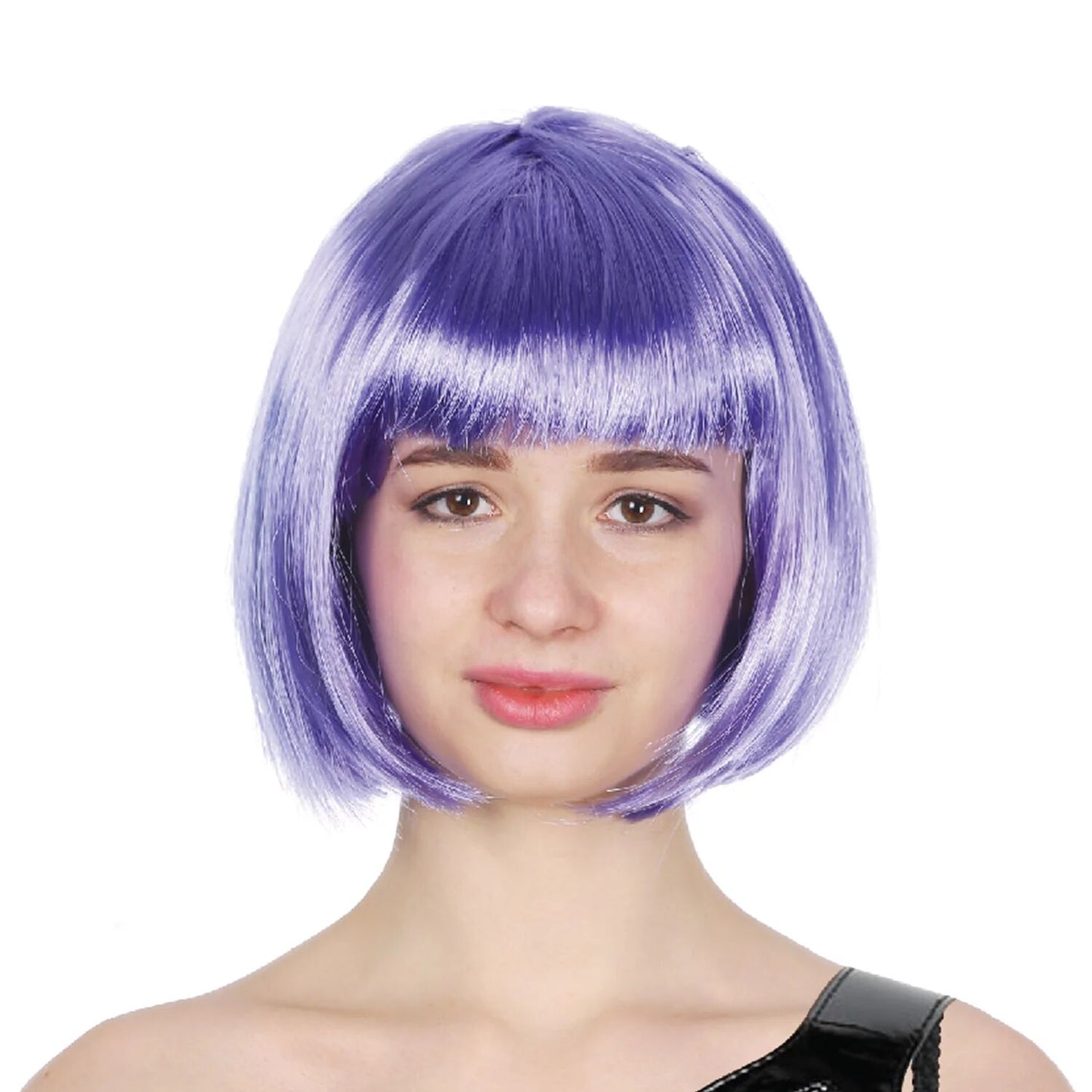 Bob Wig Costume Short Straight Fringe Cosplay Party Full Hair Womens Fancy Dress - Purple - Product image 2