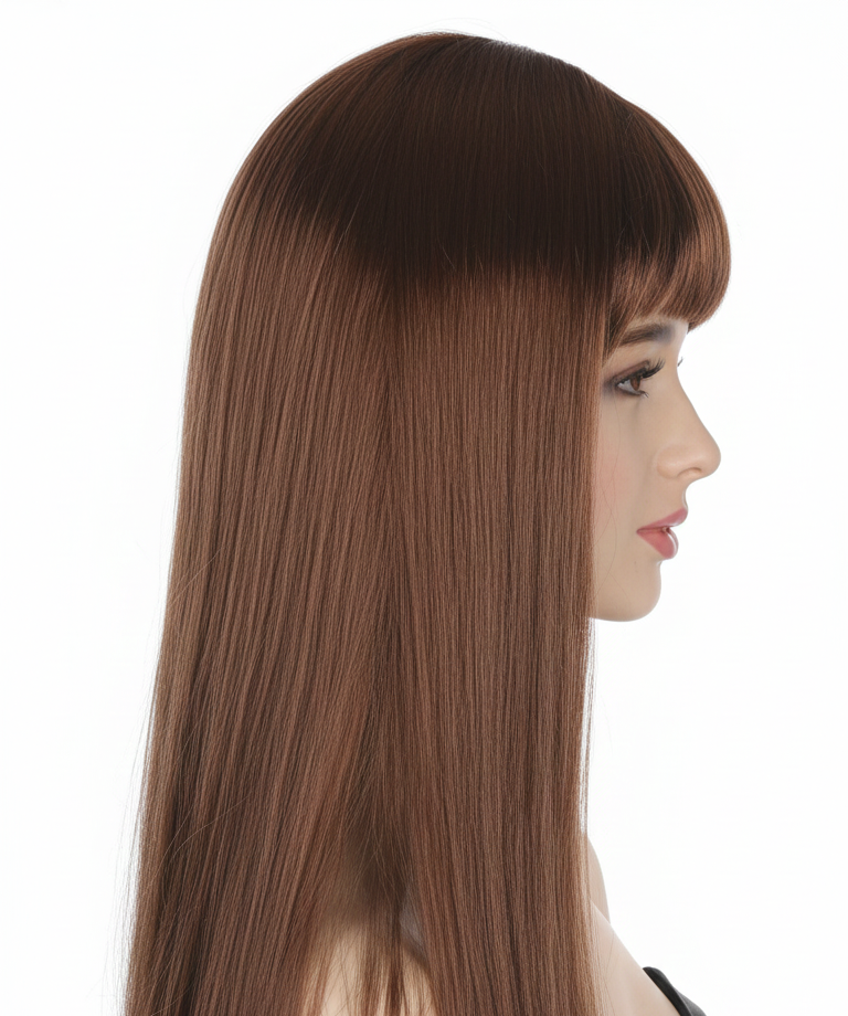 LONG WIG Straight Party Hair Costume Fringe Cosplay Fancy Dress 70cm Womens - Brown (22465) - Product image 3