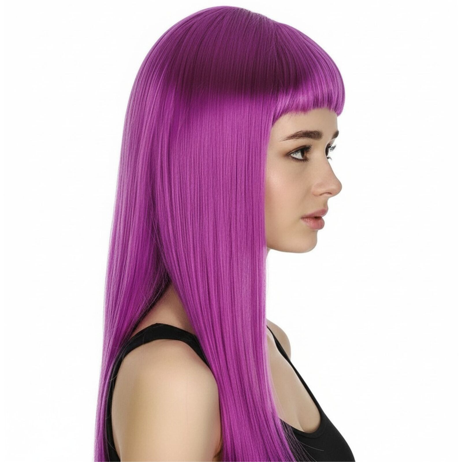 LONG WIG Straight Party Hair Costume Fringe Cosplay Fancy Dress 70cm Womens - Fuchsia (22455) - Product image 3