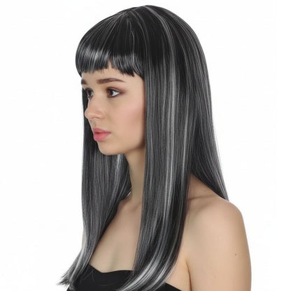 LONG WIG Straight Party Hair Costume Fringe Cosplay Fancy Dress 70cm Womens - Grey (22467) - Product image 3