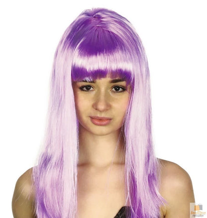 LONG WIG Straight Party Hair Costume Fringe Cosplay Fancy Dress 70cm Womens - Light Purple (22457) - Main product image
