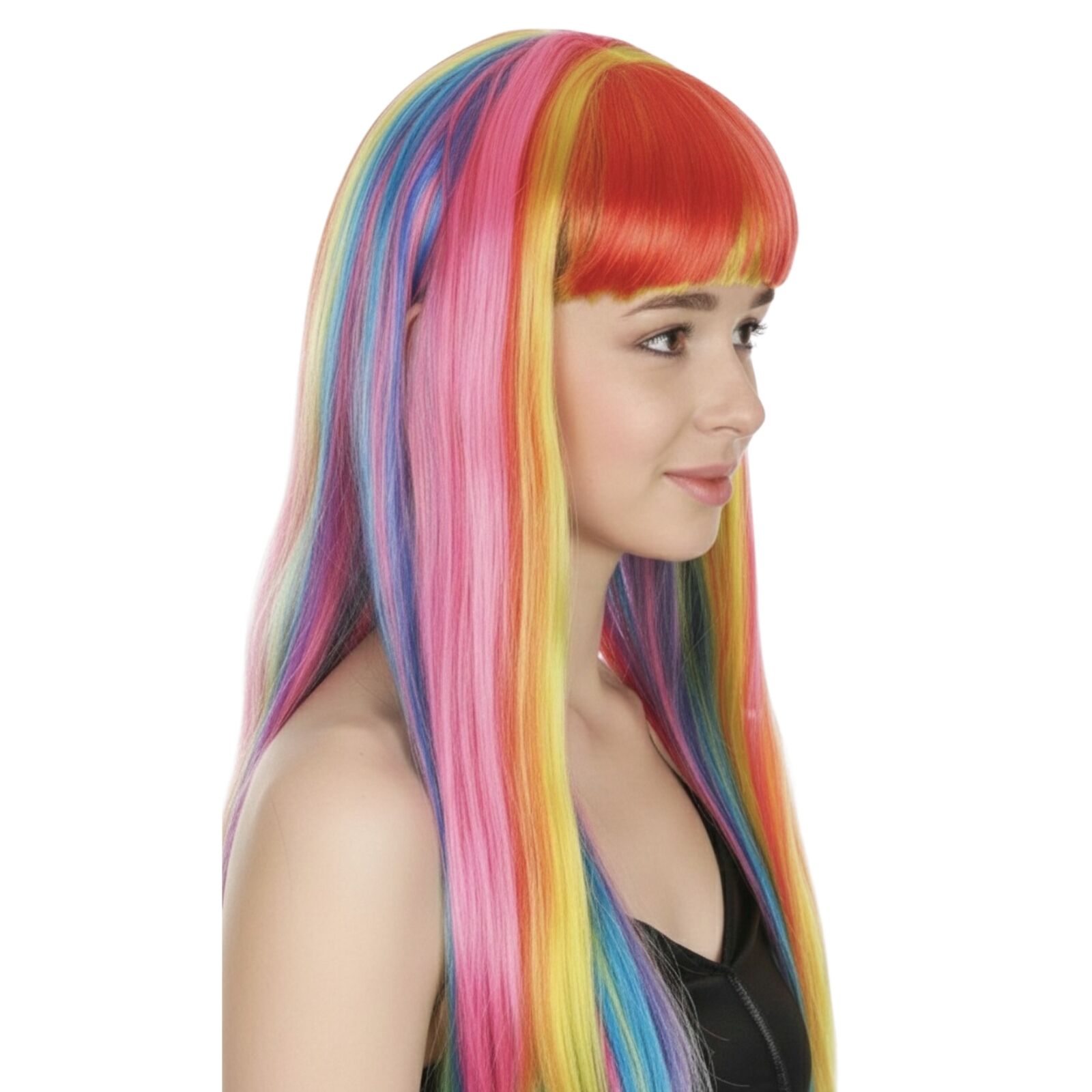 LONG WIG Straight Party Hair Costume Fringe Cosplay Fancy Dress 70cm Womens - Rainbow (22468) - Product image 3