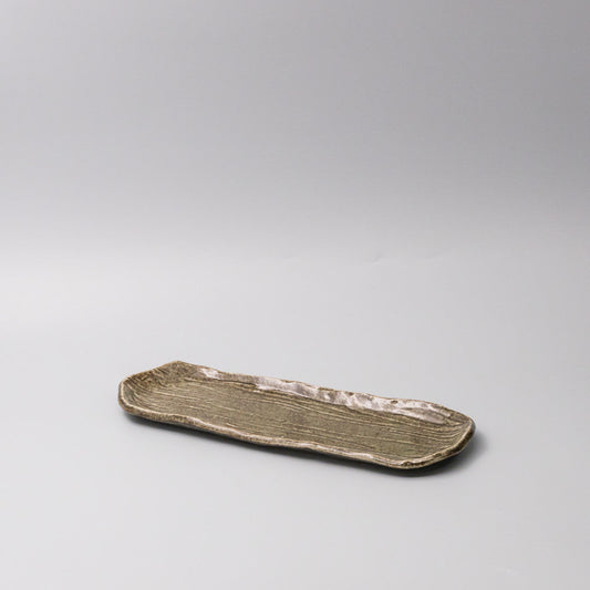 Plate Sashimi Organic Shape 13cm Sage Glaze - Main product image