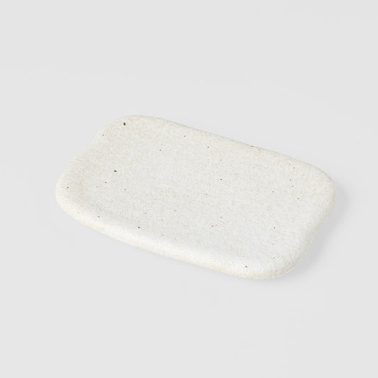 Plate Rectangular 16cm Shell White Glaze - Main product image