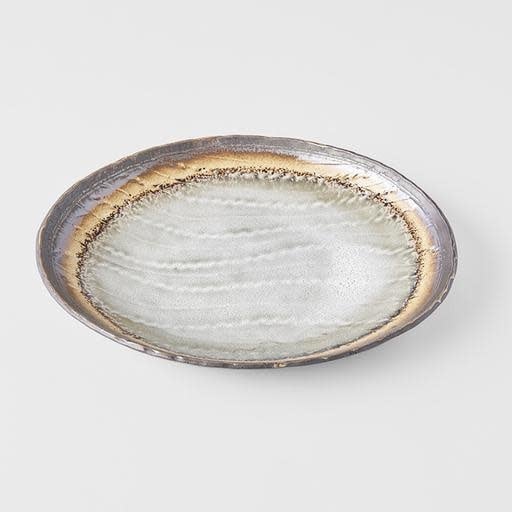 Oval Plate 24cm Akane Grey Glaze - Main product image