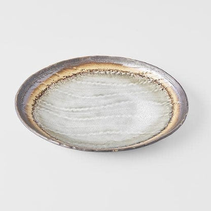 Oval Plate 24cm Akane Grey Glaze - Main product image