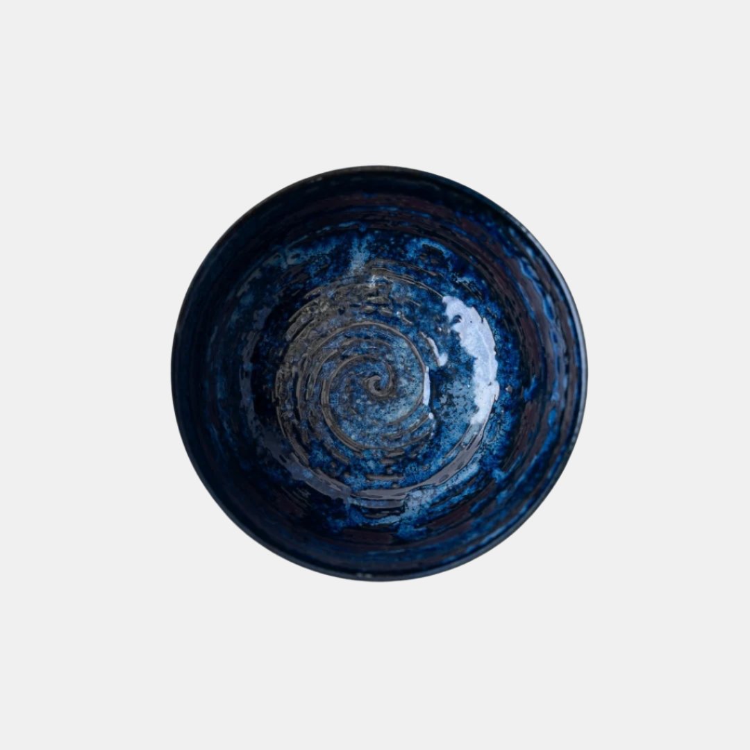 Udon Bowl Fluted 17cm Copper Swirl Glaze - Product image 2