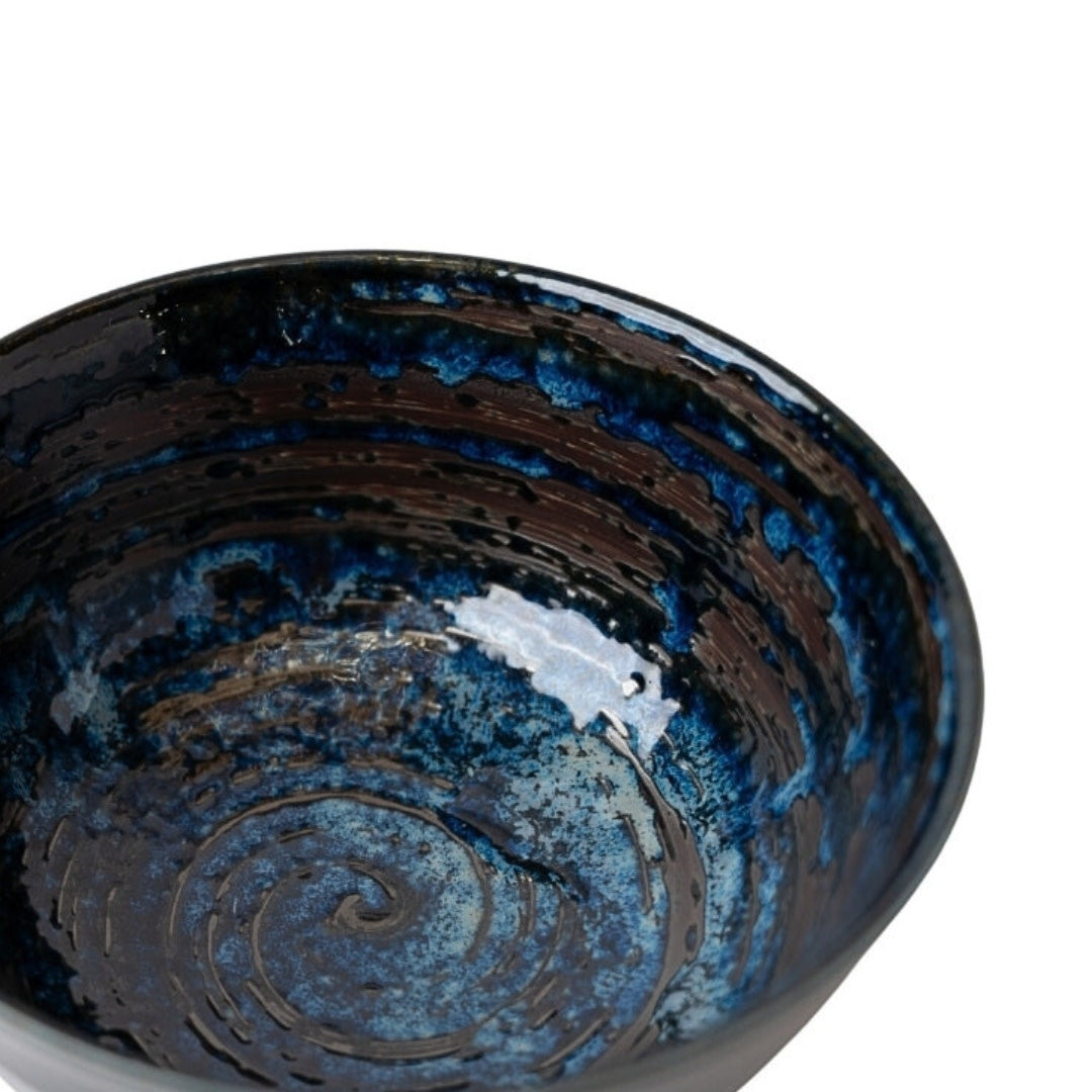 Udon Bowl Fluted 17cm Copper Swirl Glaze - Product image 3