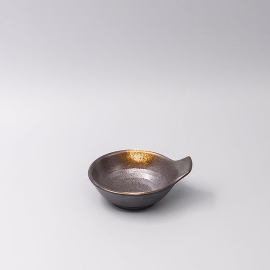 Bowl with Handle 12cm Bronze Glaze - Main product image