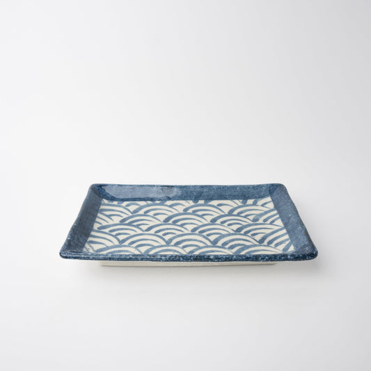 Sushi Plate 22cm Blue Wave Design - Main product image